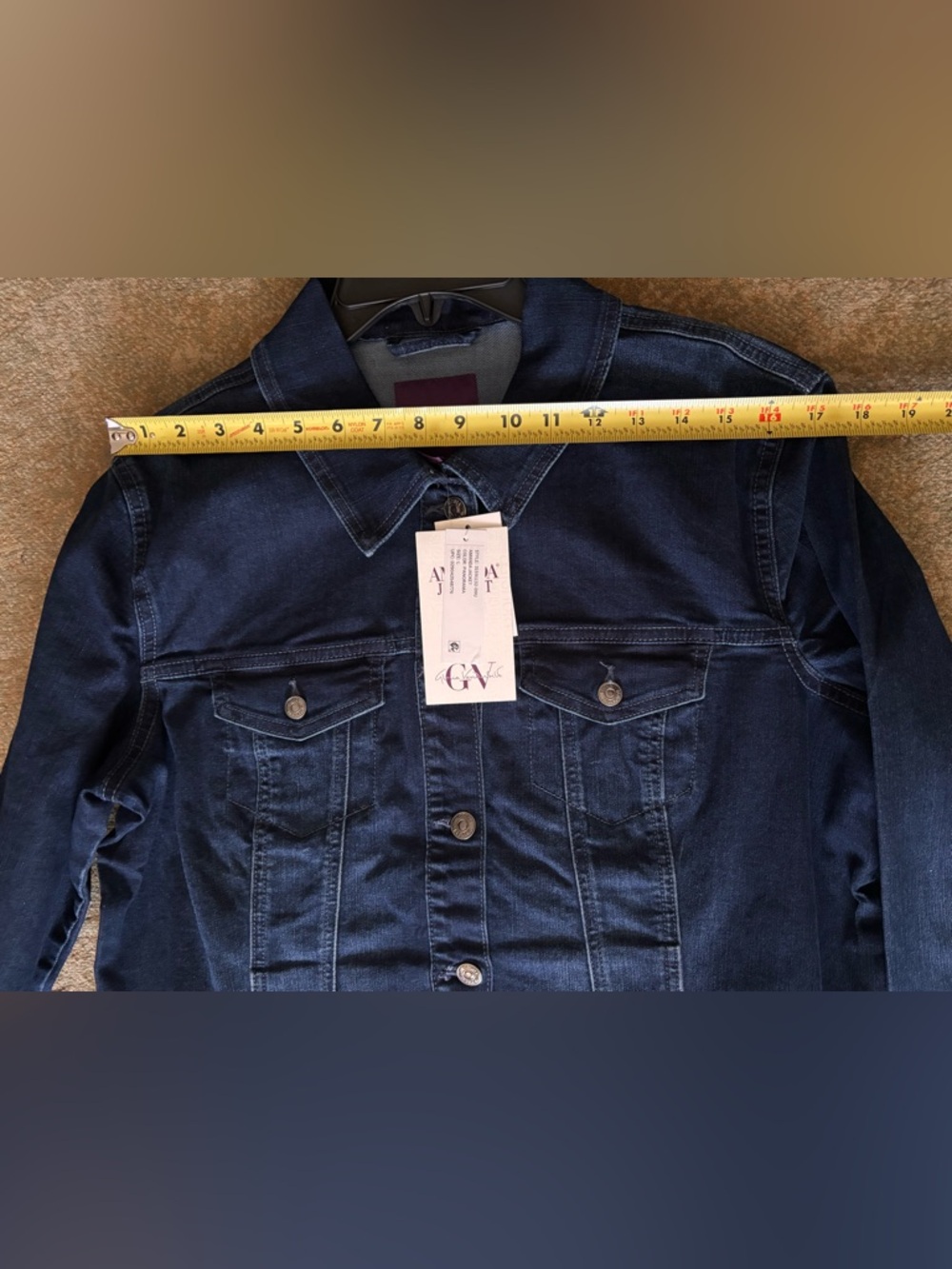 Gloria Vanderbilt Amanda Denim Jacket Dark Wash L NWT Classic Stretch - Picture 10 of 12
